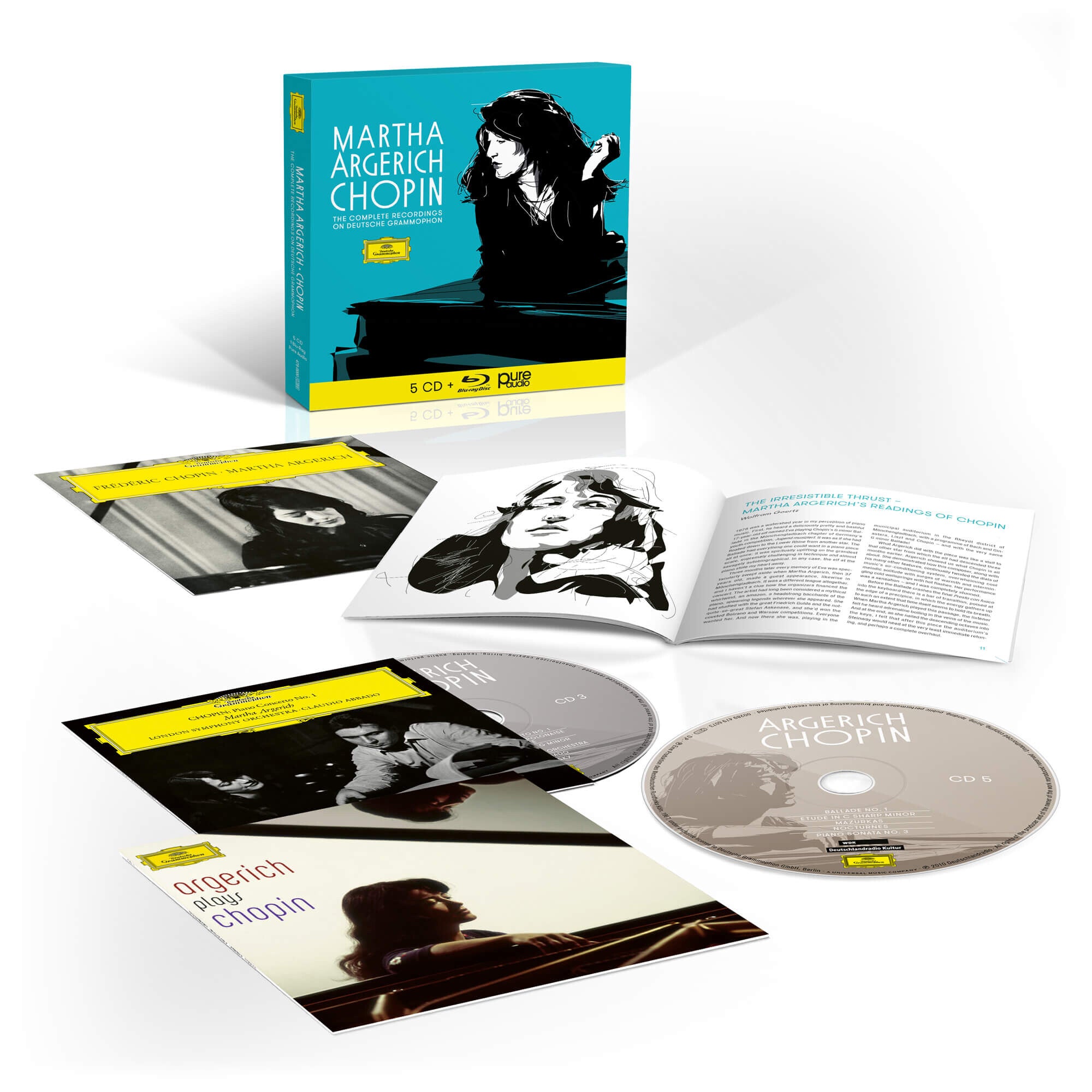 Martha Argerich Sämtliche Chopin-Aufnahmen für die Deutsche Grammophon (5CD + Blu-Ray Audio) 5CD + Blu-Ray Audio Set 139799