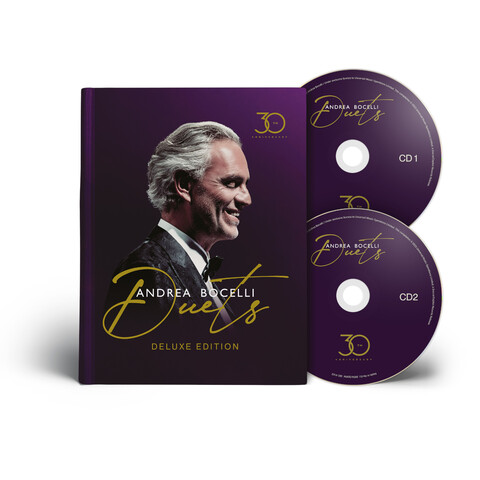 Duets - 30th Anniversary by Andrea Bocelli - 2CD + Deluxe Hardcover Book - shop now at Deutsche Grammophon store
