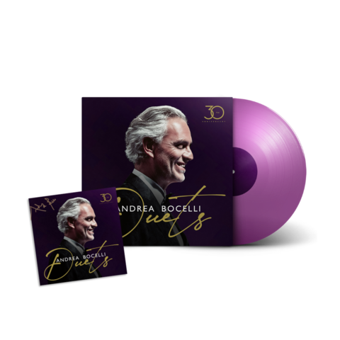 Duets - 30th Anniversary von Andrea Bocelli - LP + Signierter Art Card jetzt im Deutsche Grammophon Store