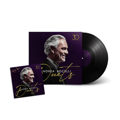 Duets - 30th Anniversary by Andrea Bocelli - LP + Signed Art Card - shop now at Deutsche Grammophon store