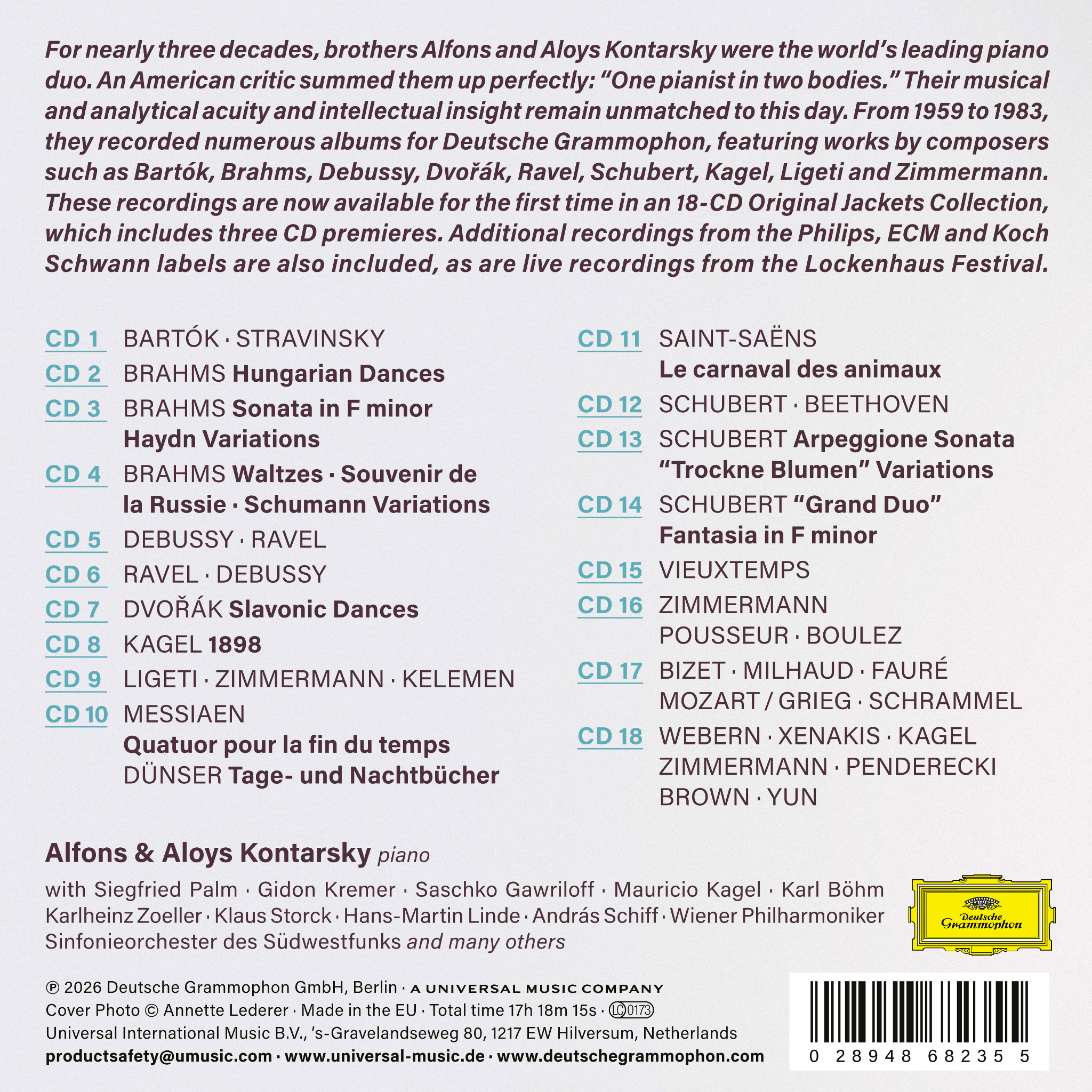 Alfons Kontarsky & Aloys Kontarsky Recordings on Deutsche Grammophon 18-CD-Box 438607