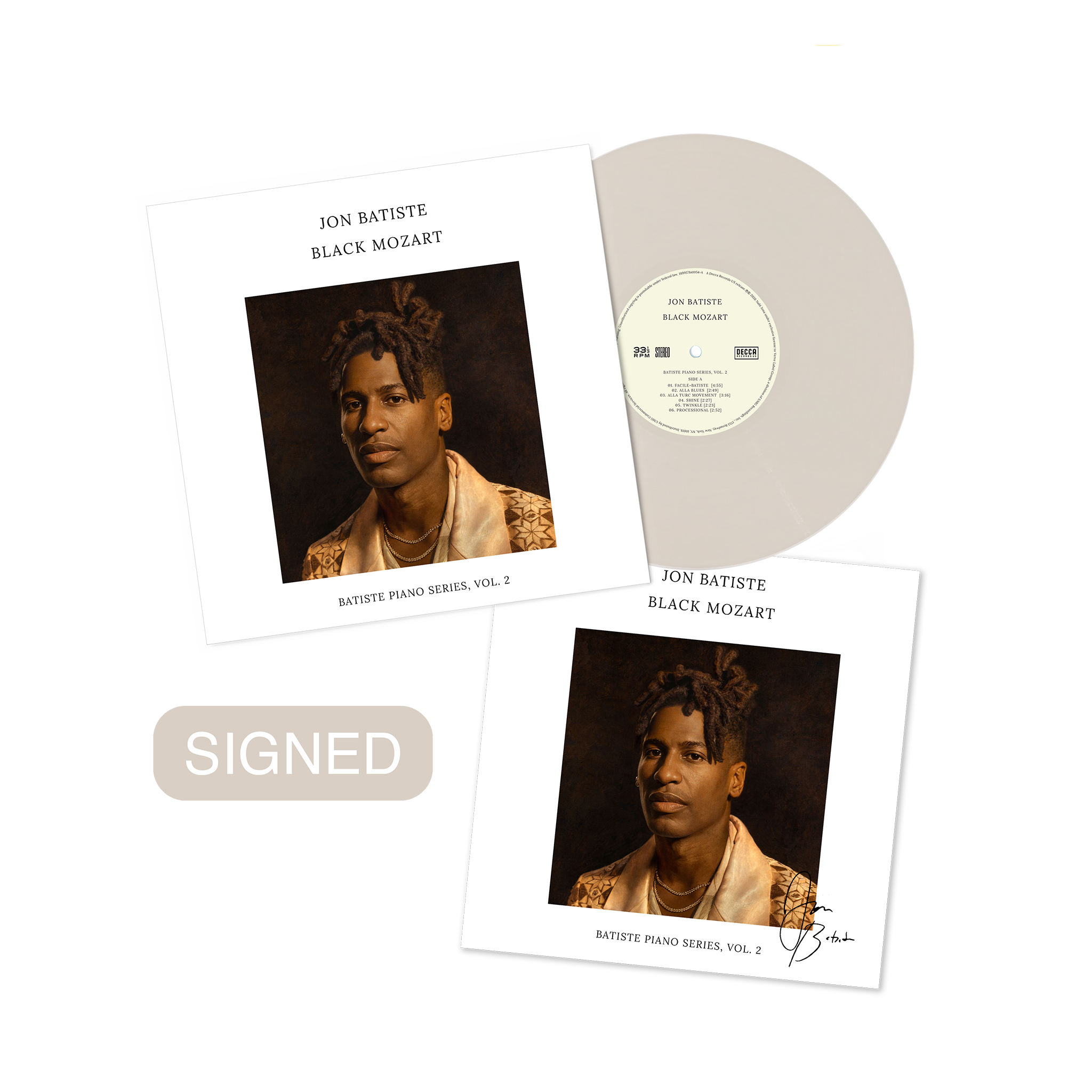 Jon Batiste Black Mozart Cream White Vinyl + signed art card 451324