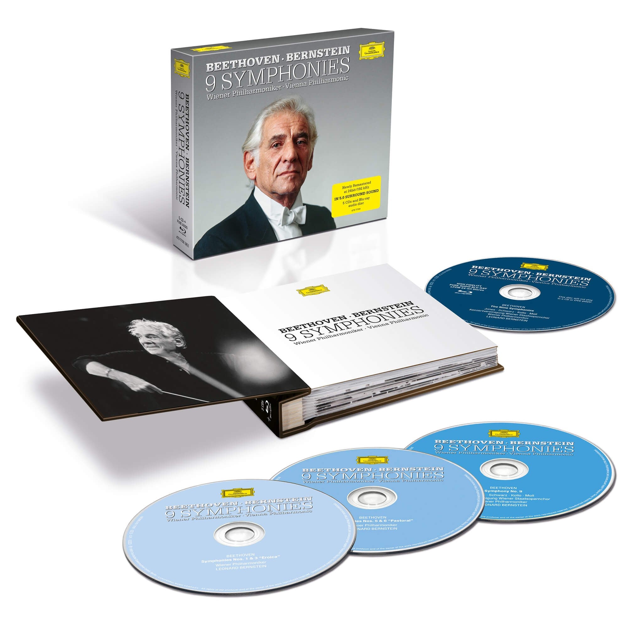 Leonard Bernstein & Wiener Philharmoniker Beethoven: Die Sinfonien 5CDs + 1 BluRay Audio 211654