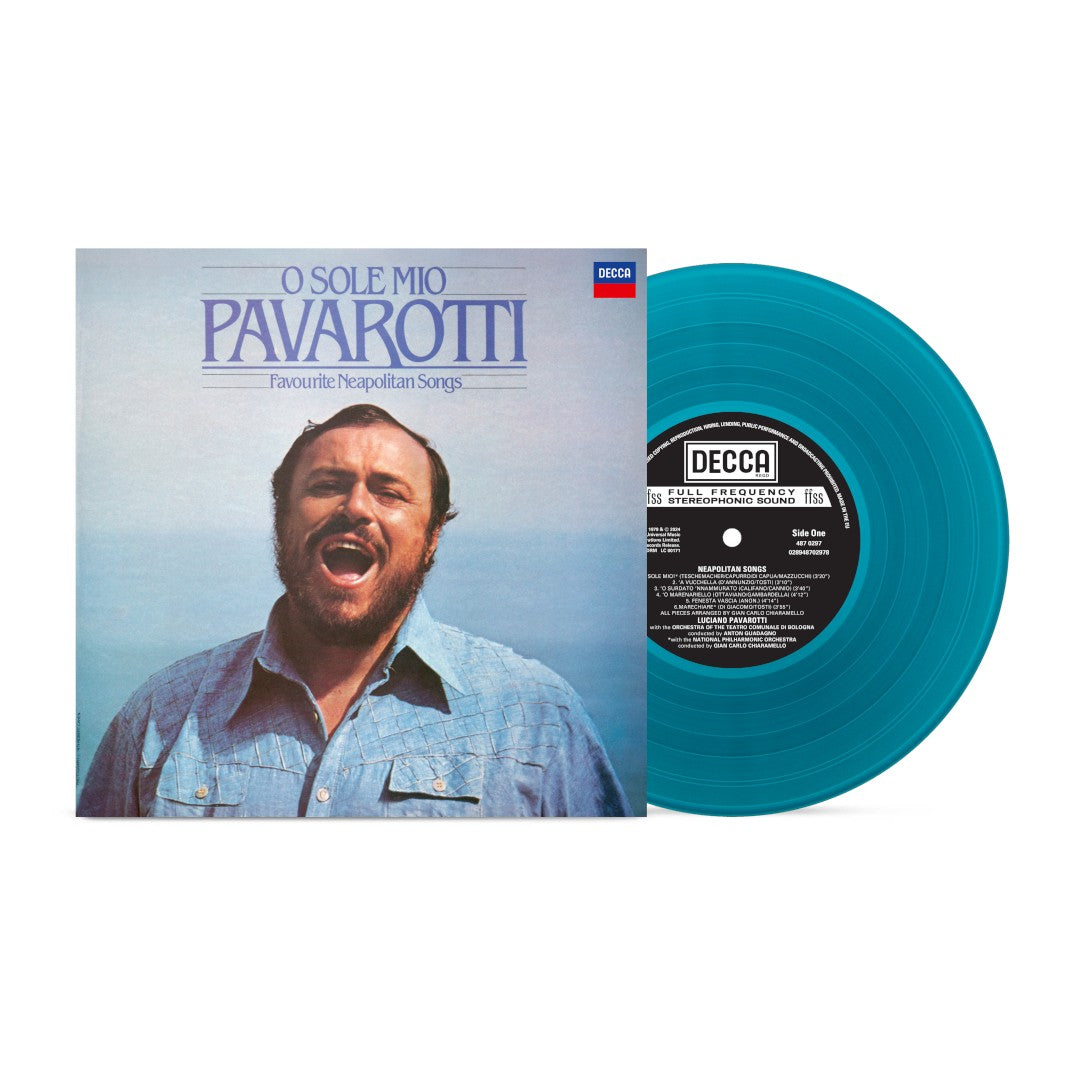 Luciano Pavarotti O Sole Mio LP - Blue Coloured Vinyl 362365
